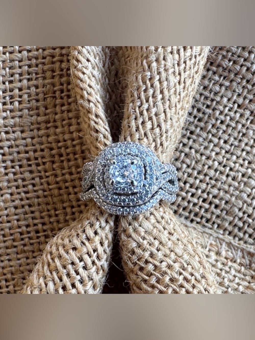 Sparkly CZ Elegant Silver Diamond Ring Wedding  Size 10